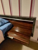Vintage seventies bedkader tweepersoonsbed, Ophalen, Gebruikt, Bruin, Seventies