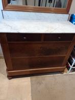 Commode met marmeren blad en spiegel, Antiek en Kunst, Ophalen