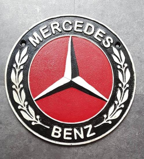 Mercedes Benz gietijzer reclame bord mancave garage borden, Collections, Marques & Objets publicitaires, Comme neuf, Panneau publicitaire