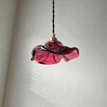 Vintage Boheemse glazen hanglamp. beschikbaar voor biedingen