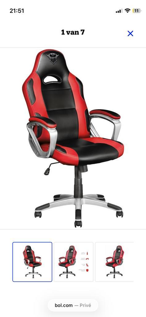 Gaming stoel GXt rood, zwart, grijs, Huis en Inrichting, Bureaustoelen, Gebruikt, Bureaustoel, Rood, Gaming bureaustoel, Ophalen