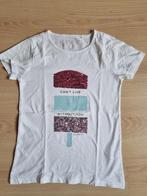 Witte T-shirt met tekst - Esprit - maat 152-158, Meisje, Ophalen of Verzenden, Esprit, Zo goed als nieuw