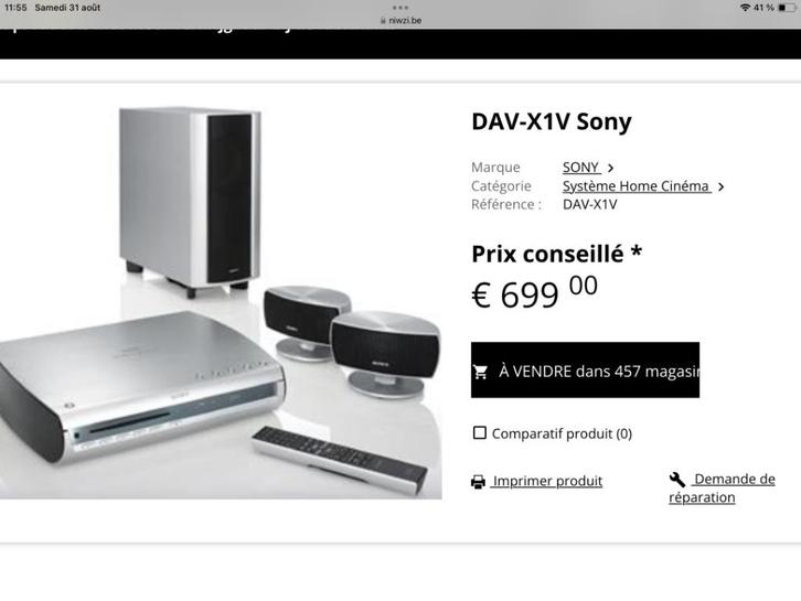 Home cinema-systeem, Audio, Tv en Foto, Home Cinema-sets, Zo goed als nieuw, Dvd-speler, 2.1-systeem, 70 watt of meer, Sony, Ophalen of Verzenden