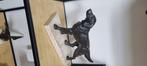 Bronzen hond op marmeren sokkel, Antiek en Kunst, Ophalen