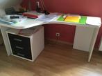 Witte bureau met ladeblok, Huis en Inrichting, Ophalen, Zo goed als nieuw, Bureau