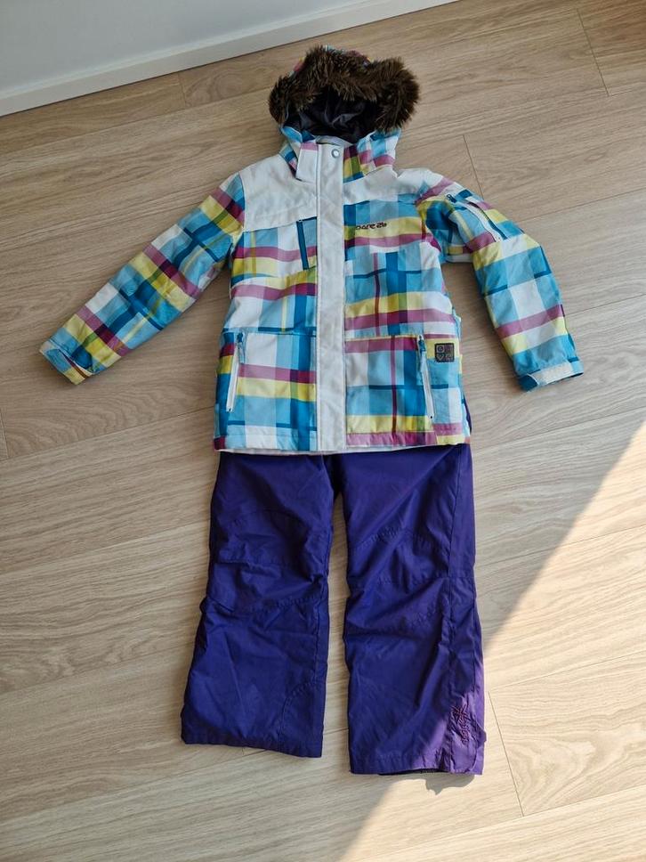 Skiset skijas (Dare2b) + skibroek (Degre7) maat 128, Kinderen en Baby's, Kinderkleding | Maat 128, Zo goed als nieuw, Ophalen