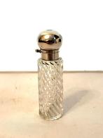 oud Hollands sterling zilveren kristal parfumflesje, Antiek en Kunst, Ophalen of Verzenden, Zilver