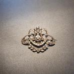 19de eeuwse broche | Zilver op goud, Handtassen en Accessoires, Antieke sieraden, Ophalen of Verzenden, Goud, Broche