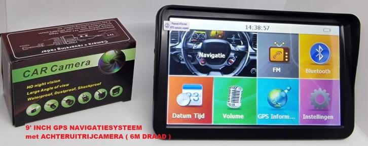9' Auto, Camper GPS met Bedrade Achteruitrijcamera Set.16GB, Caravans en Kamperen, Mobilhome-accessoires, Nieuw, Ophalen of Verzenden