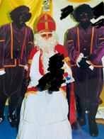 Sinterklaaskostuum en 2 zwarte pieten met toebehoren, Diversen, Sinterklaas, Ophalen, Zo goed als nieuw