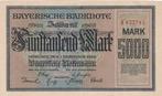 5000 Mark Bayerische Banknote 1922, Postzegels en Munten, Ophalen of Verzenden, Duitsland, Los biljet