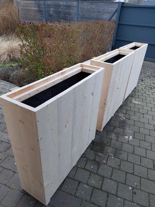 Bloembakken in steigerhout, Tuin en Terras, Bloembakken en Plantenbakken, Nieuw, Ophalen