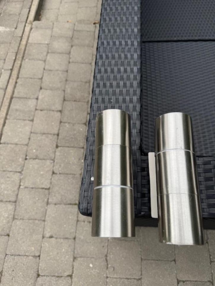 Led wandlampen, Tuin en Terras, Buitenverlichting, Zo goed als nieuw, Wandlamp, Inox, Minder dan 50 watt, Netvoeding, Led, Ophalen