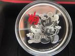 2018 Niue - Disney Mickey Mouse Lunar Dog - 1 oz proof silve, Postzegels en Munten, Ophalen of Verzenden, Zilver