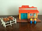 Retro fisher price Western town + paarden en poppetjes, Kinderen en Baby's, Speelgoed | Fisher-Price, Ophalen of Verzenden, Gebruikt