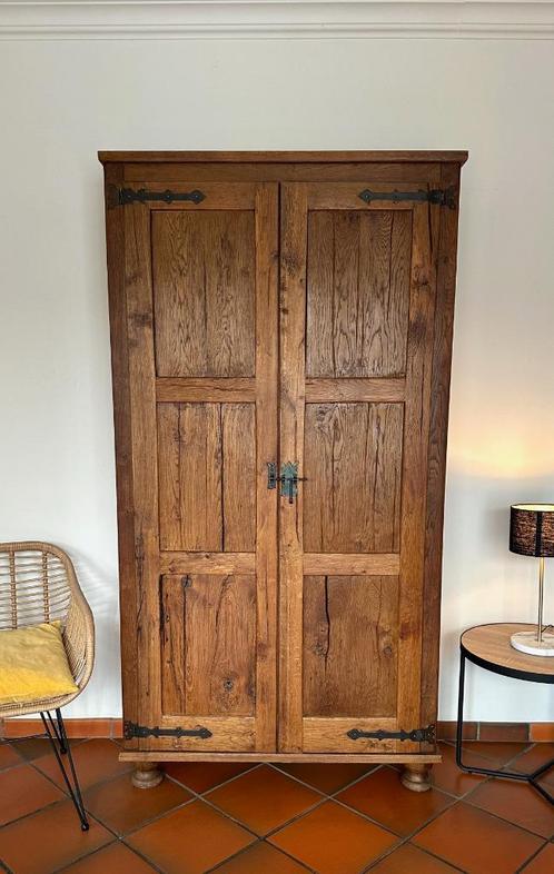 Vintage boekenkast, Huis en Inrichting, Kasten | Boekenkasten, Gebruikt, 50 tot 100 cm, 200 cm of meer, 25 tot 50 cm, Met deur(en)