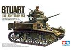 Stuart U.S.Light Tank M3, Hobby en Vrije tijd, 1:32 tot 1:50, Tamiya, Ophalen of Verzenden, Zo goed als nieuw