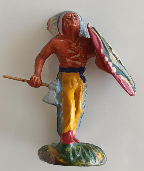 Figurine Indien debout avec hache et bouclier : Dursot, Verzamelen, Beelden en Beeldjes, Gebruikt, Mens, Ophalen of Verzenden