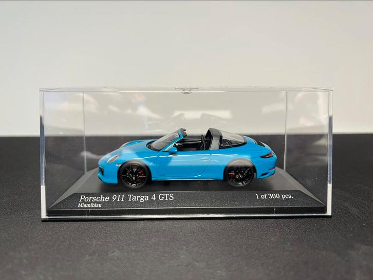 Minichamps Porsche 911 (991.2) Targa 4 GTS Miamiblau 1:43, Hobby en Vrije tijd, Modelauto's | 1:43, Zo goed als nieuw, MiniChamps