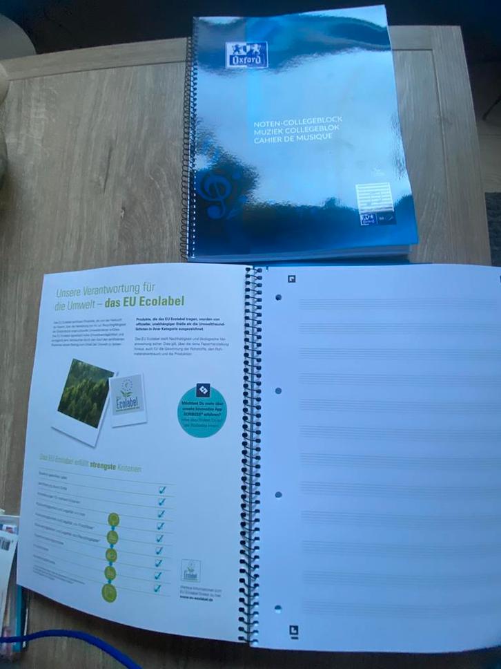 Oxford Muziek collegeblok. 9 stuks - nieuwstaat, Muziek en Instrumenten, Overige Muziek en Instrumenten, Nieuw, Ophalen