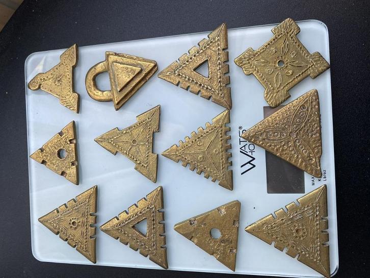 12 Ashanti-goudgewichten 1810 serie 19, Antiek en Kunst, Antiek | Brons en Koper, Brons, Ophalen of Verzenden