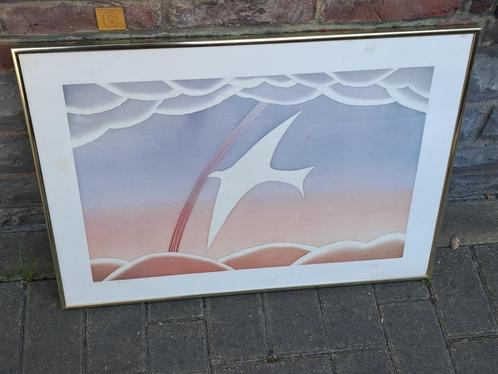 Lithographie signe jean michel folon, Antiek en Kunst, Kunst | Litho's en Zeefdrukken, Ophalen of Verzenden