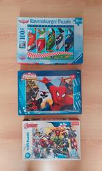 Puzzels Planes, Spiderman, Avengers Marvel 100 stukken, Enlèvement, Plus de 50 pièces, Comme neuf