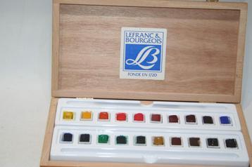 Lefranc & Bourgeois doos met 20 aquarel verfblokjes  Top beschikbaar voor biedingen