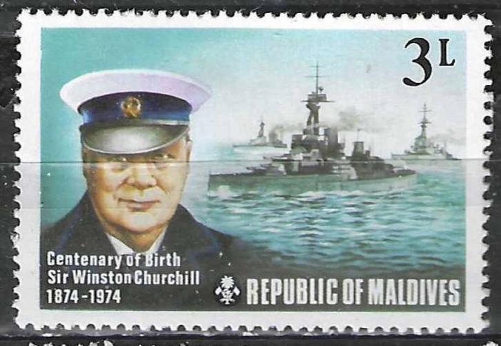 Maldiven 1974 - Yvert 503 - Winston Churchill - 3 l.  (PF), Postzegels en Munten, Postzegels | Azië, Postfris, Verzenden