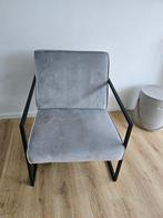 Fauteuil design gris métal noir comme neuf, Maison & Meubles, Chaises, Enlèvement, Gris, Métal