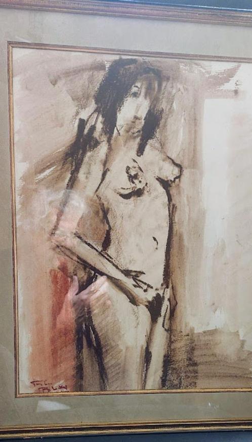 Blickx Tony Luc - Aquarel - getekend - naakt, Antiek en Kunst, Kunst | Schilderijen | Modern, Ophalen of Verzenden