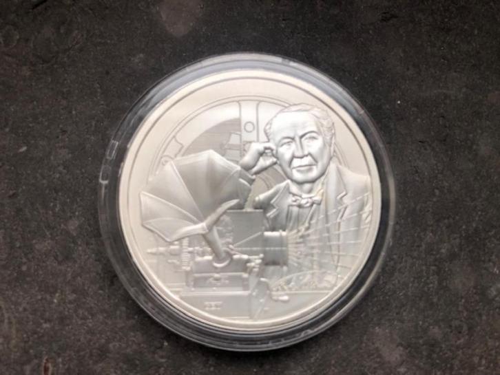 2023 Niue - Icons of inspiration - Thomas Edison 1 oz silver, Postzegels en Munten, Edelmetalen en Baren, Zilver, Ophalen of Verzenden