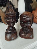 2 afrikaanse houten beeldjes, Antiek en Kunst, Ophalen of Verzenden