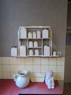 vintage wandrek met porselein voorraad potten, Ophalen, Gebruikt