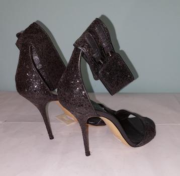 648C* Casadei - sexy zwarte sandalen met hoge hakken (38) beschikbaar voor biedingen