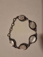 Grote zilveren en parelmoer armband, Handtassen en Accessoires, Armbanden, Ophalen of Verzenden, Gebruikt, Zilver, Zilver