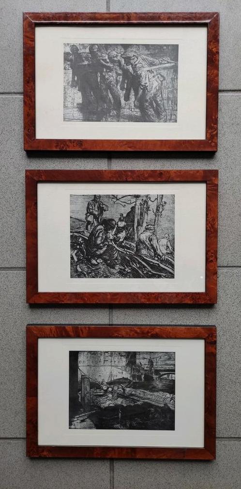 1908 - 3x FRANK BRANGWYN, Antiek en Kunst, Kunst | Etsen en Gravures, Ophalen of Verzenden