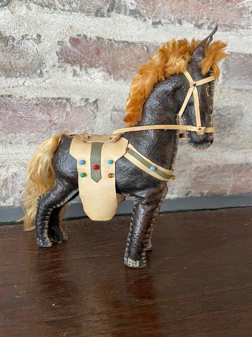 Lederen paardje (jaren 1940/50) handmade, Antiek en Kunst, Curiosa en Brocante, Ophalen of Verzenden