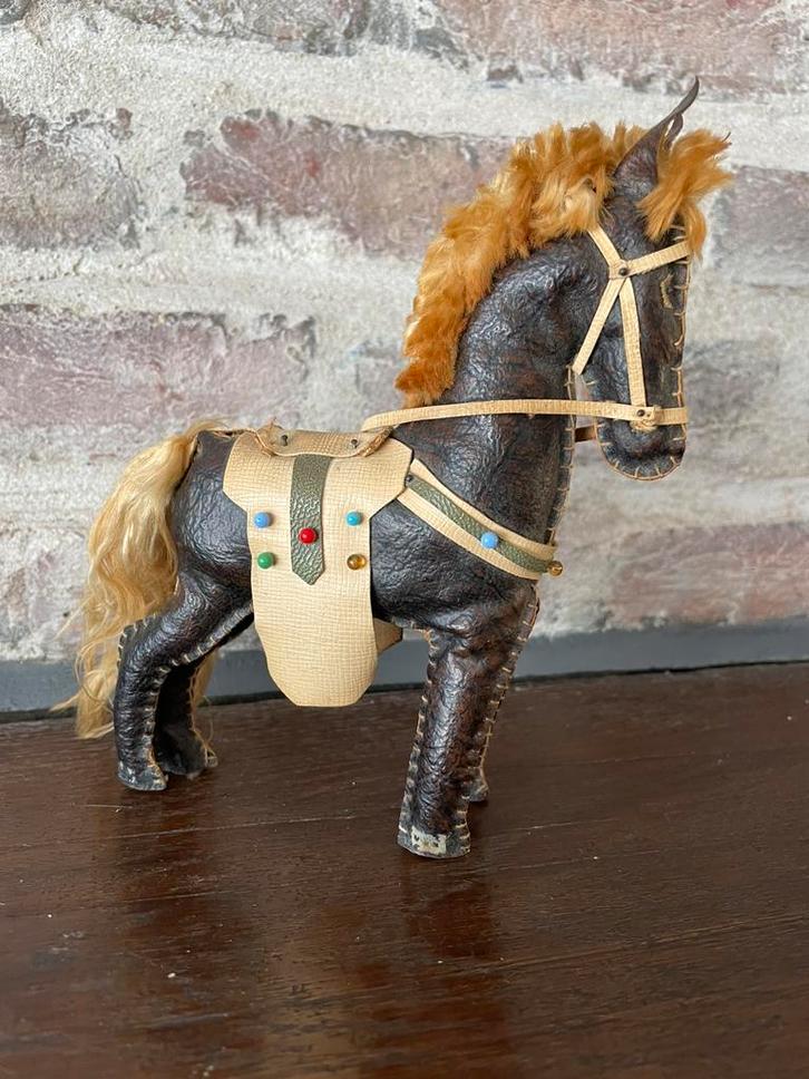 Lederen paardje (jaren 1940/50) handmade, Antiek en Kunst, Curiosa en Brocante, Ophalen of Verzenden