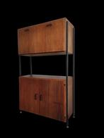 Mooi vintage vrijstaand wandsysteem teak Simpla lux design, Huis en Inrichting, Gebruikt, Met deur(en), 100 tot 150 cm, Teakhout