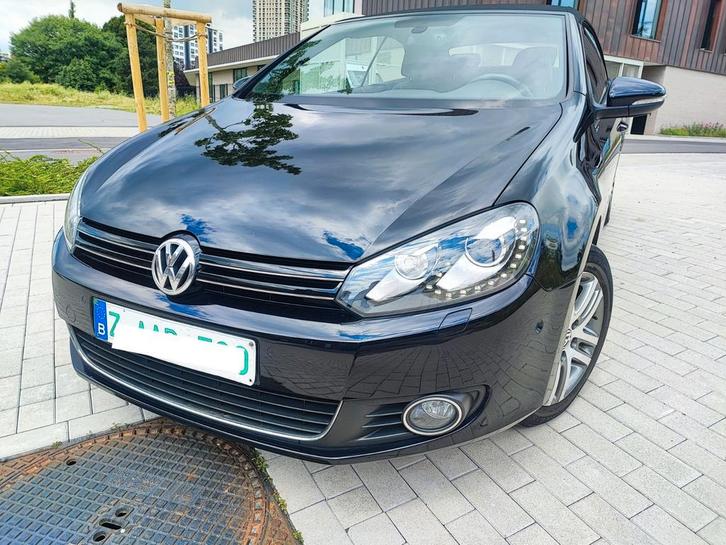 VW golf VI 2.0TDI Cabriolet Automaat Leer GPS Xenon, Auto's, Volkswagen, Bedrijf, Te koop, Golf, ABS, Adaptive Cruise Control