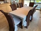 Houten tafel met 6 stoelen, Huis en Inrichting, Complete eetkamers, Gebruikt, Ophalen