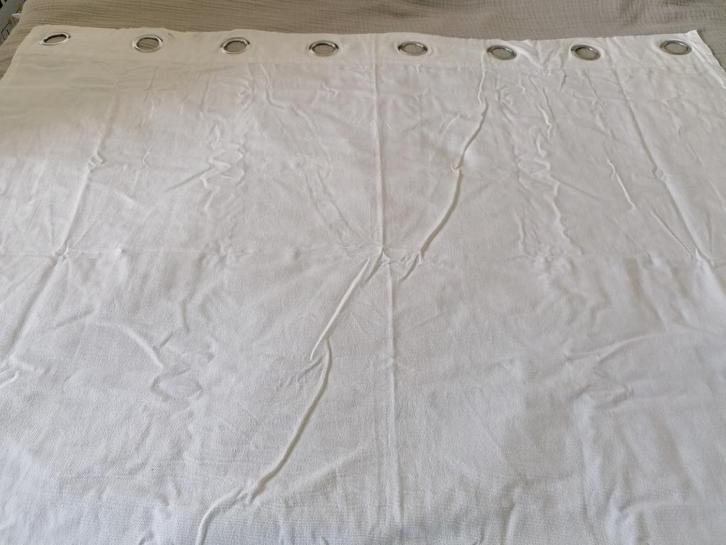 Gordijnen met witte oogjes, Huis en Inrichting, Stoffering | Gordijnen en Lamellen, Gebruikt, 150 tot 200 cm, 100 tot 150 cm, Wit