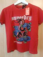 . T-shirt "Superdry" ajusté à strass  effet tatoo, Enlèvement, Rouge, Neuf