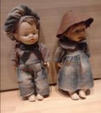 Setje authentic vintage aardetint jongen en meisje poppen, Ophalen of Verzenden, Nieuw, Pop