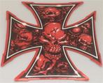 Iron Cross Skull metallic sticker #8, Verzenden, Nieuw