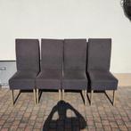 4 gebruikte eetstoelen antraciet stof, Huis en Inrichting, Stoelen, Gebruikt, Ophalen of Verzenden, Vier, Stof