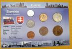 Kaart met 7 munten van Slowakije, Postzegels en Munten, Munten | Europa | Euromunten, Verzenden, Slowakije, Setje