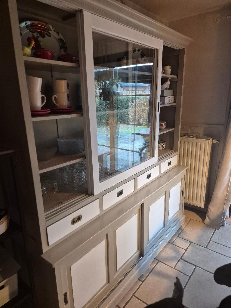 Vitrine kast, Teck, Avec tablette(s), 150 à 200 cm, Landelijk