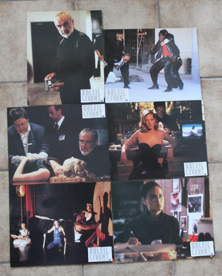 Lobby cards Sean Connery Raising Sun 12 cinema foto's, Verzamelen, Film en Tv, Zo goed als nieuw, Film, Foto of Kaart, Ophalen of Verzenden